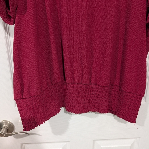 Lane Bryant Anemone Short-Sleeve Smocked-Hem Tee in Size 22/24 (3X) - Picture 5 of 9